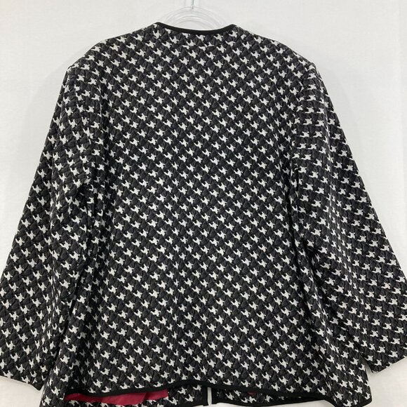 New Maggie Barnes size 3X Black White Houndstooth Blazer Preppy Office - Picture 7 of 8